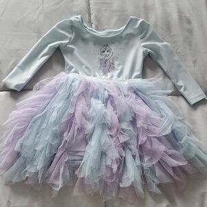 Whimsical Blue and Purple Dance Costume with Tutu Skirt